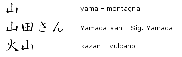 termini che includono il kanji yama/SAN