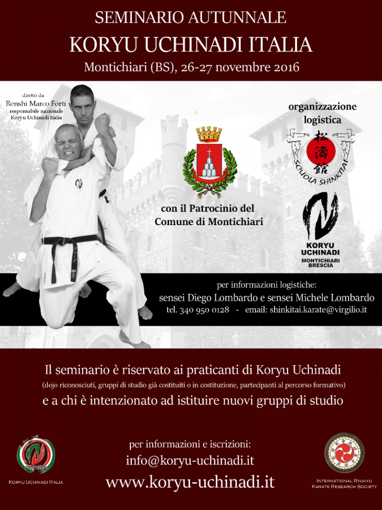 Seminario Autunnale Koryu Uchinadi Italia 2016