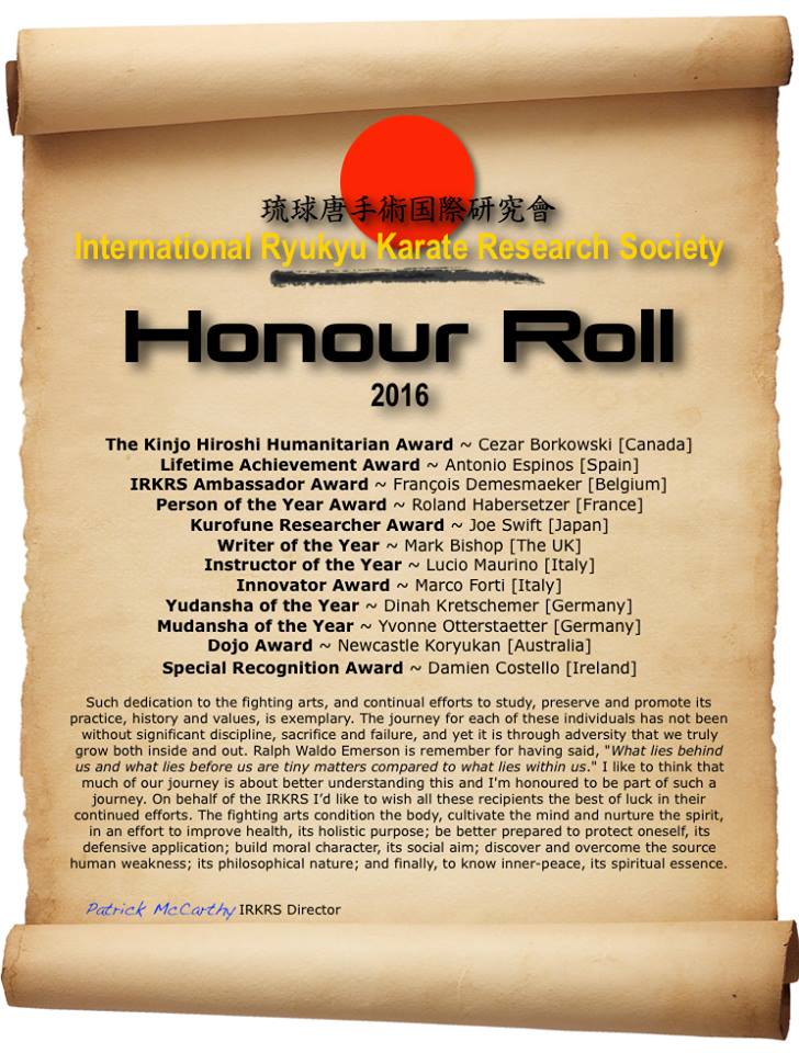 IRKRS Honour Roll 2016