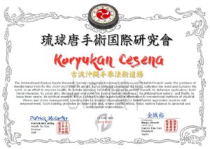 Koryukan Cesena è shibu dojo IRKRS per l'anno 2020-2021